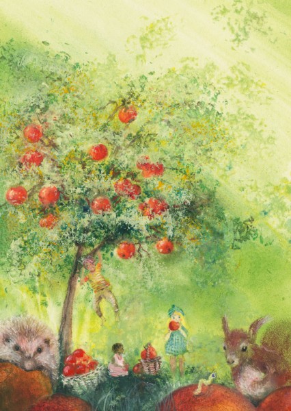 Apfelbaum Postkarte