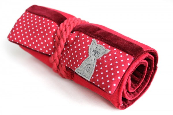 Waldorf-Rollmäppchen "KATZE rot"