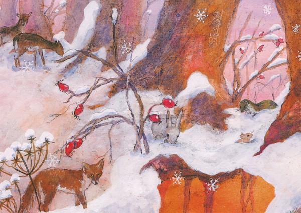 Fuchs im Schnee Postkarte