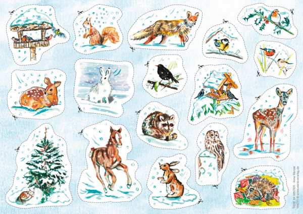 Stickerbogen "Tiere im Winter"