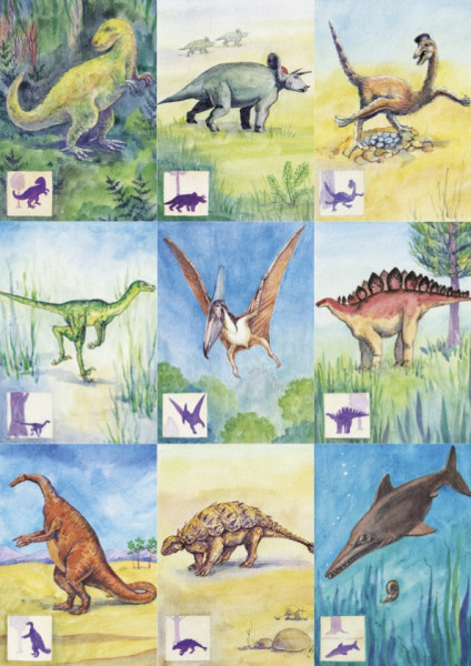 18 Dinosaurier-Bestimmungskarten