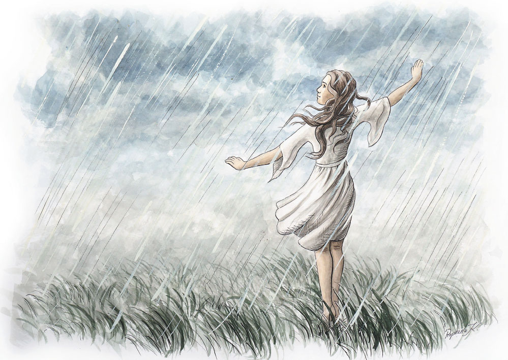 Tanz im Regen Postkarte Menschen Postkarten Waldow Verlag