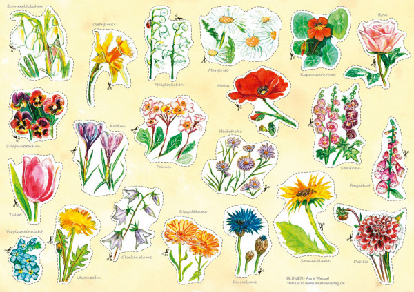 Stickerbogen "Blumen"