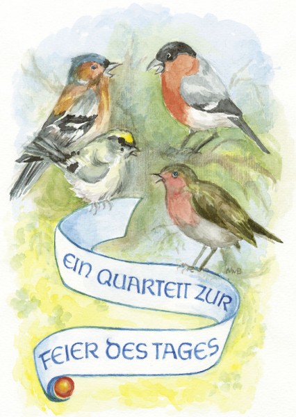 Postkarte Vogelquartett